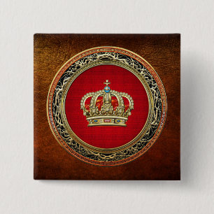 [500] Prince-Princess King-Queen Crown [Belg.Gold] 15 Cm Square Badge