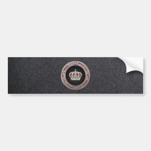 [500] Prince-Princess King-Queen Crown [Silver] Bumper Sticker
