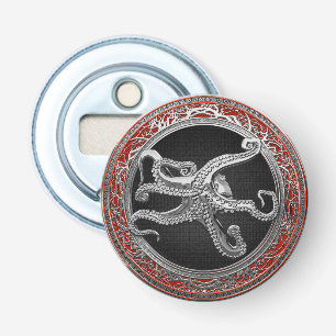 [500] Sacred Silver Octopus in Defensive Posture Bottle Opener
