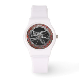 [500] Sacred Silver Octopus in Defensive Posture Watch