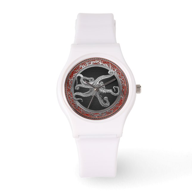 [500] Sacred Silver Octopus in Defensive Posture Watch (Front)