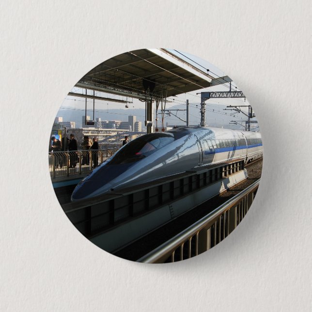 500 Series Shinkansen 新幹線 Bullet Train 6 Cm Round Badge (Front)