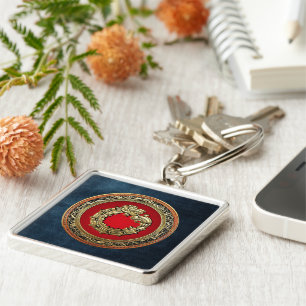[500] Serpent God Quetzalcoatl [Gold] Key Ring