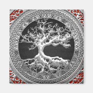 [500] Treasure Trove: Celtic Tree of Life [Silver] Magnet
