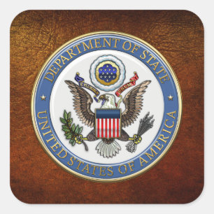 [500] U.S. Department of State (DoS) Emblem [3D] Square Sticker