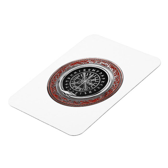 [500] Vegvisir - Viking Silver Magic Runic Compass Magnet (Left Side)