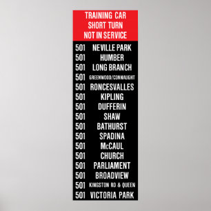 501 Queen Streetcar Rollsign Poster