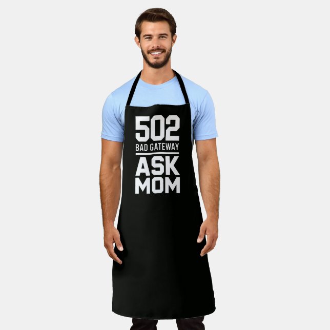 502 Bad Gateway Ask Mum Funny BBQ Cooking Apron (Worn)