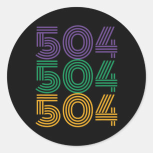 504 Mardi Gras 2025 Funny Carnival Costume Outfit  Classic Round Sticker