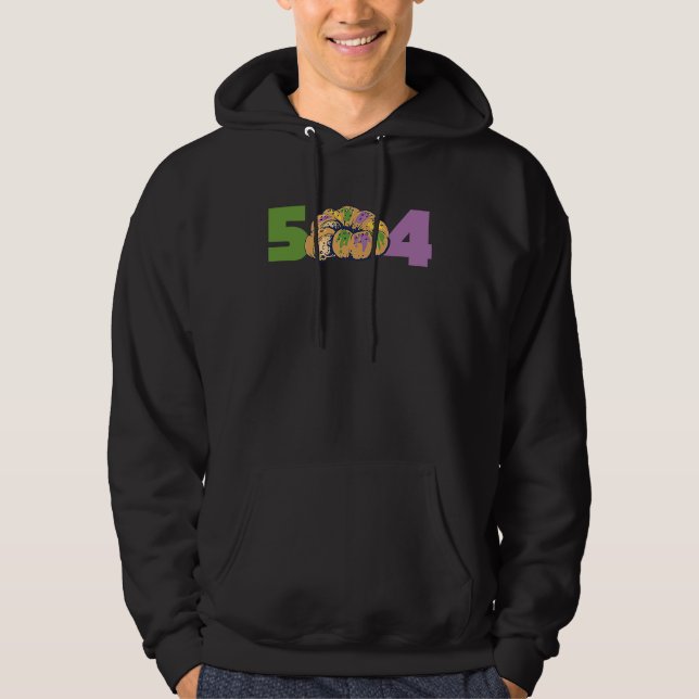 504 Mardi Gras King Cake New Orleans Parade Carniv Hoodie (Front)