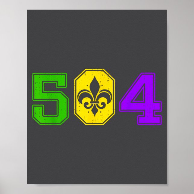 504 Mardi Gras New Orleans Louisiana Carnival Men  Poster (Front)