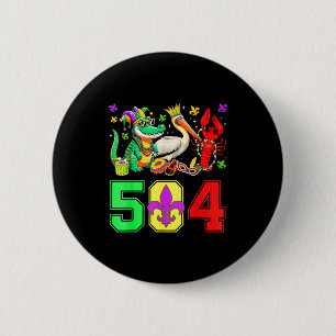 504 Nola Mardi Gras New Orleans Louisiana Parade  6 Cm Round Badge