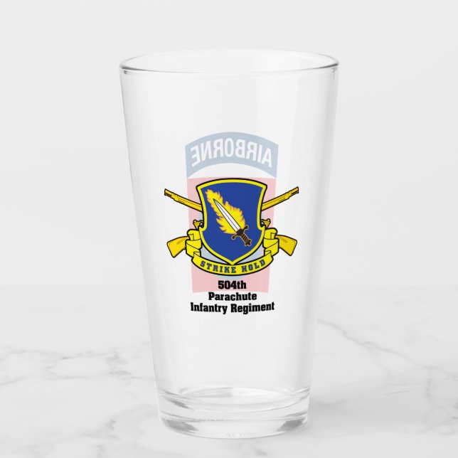 504th PIR 82nd Airborne Division Beer Glass (Front)