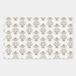 506_fancy-grey-paper LIGHT GREY GRAY SCROLL PATTER Rectangular Sticker