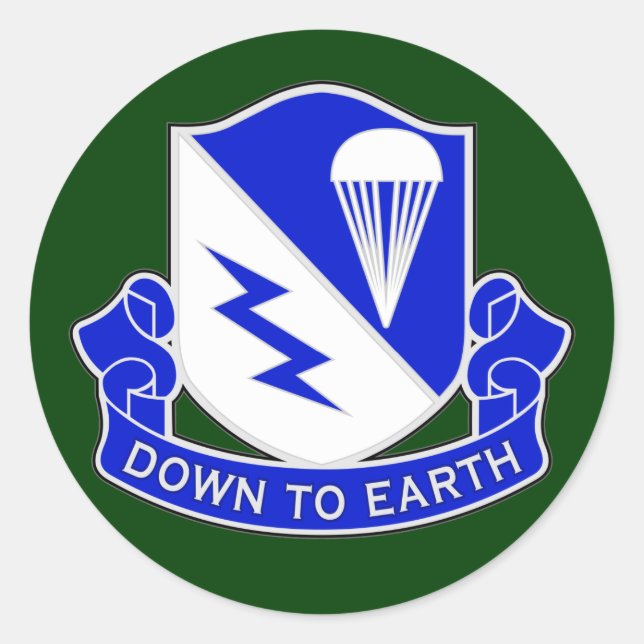 507th Infantry Regiment (Airborne) DUI Classic Round Sticker (Front)