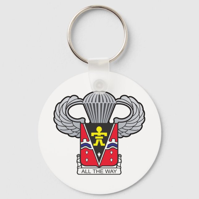 509th Airborne Crest with Airborne Wings Key Ring (Front)