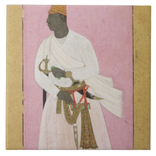 50.14/8 Portrait of Malik Amber, inscribed in Deva Ceramic Tile