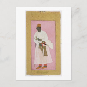 50.14/8 Portrait of Malik Amber, inscribed in Deva Postcard
