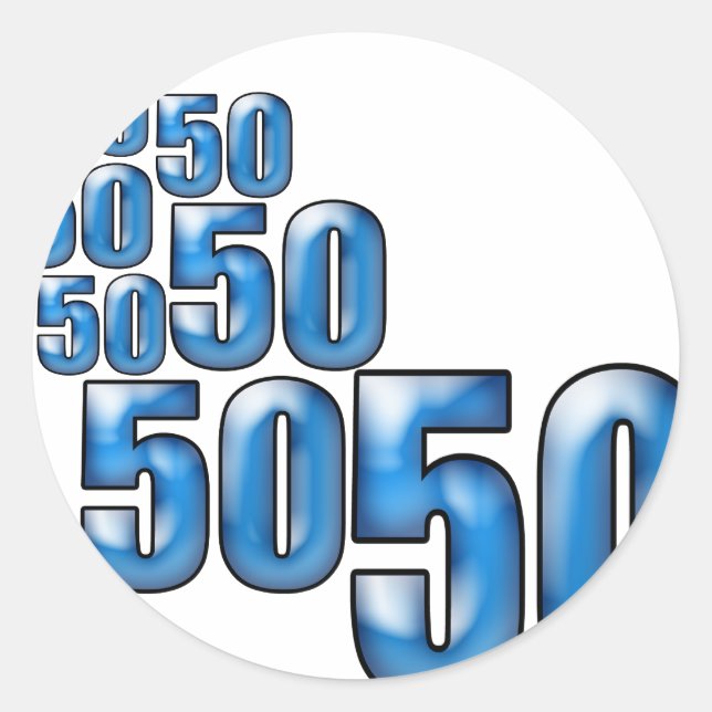 50 50 50 CLASSIC ROUND STICKER (Front)
