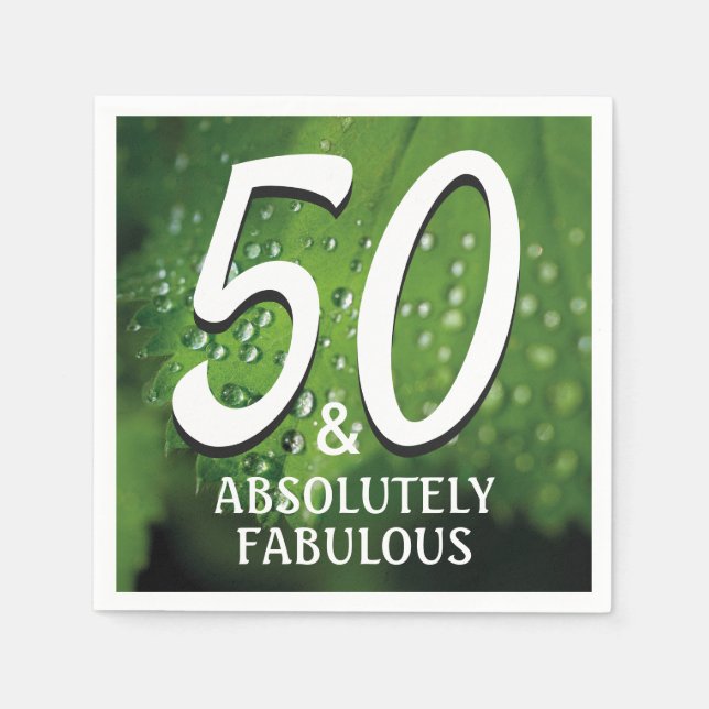 50 | Absolutely Fabulous | Green Party Napkins (Front)