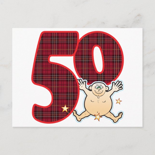 50 Age Star Man Postcard (Front)