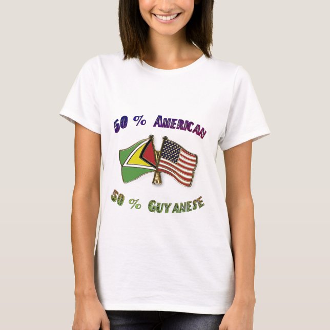 50% American 50% Guyanese T-Shirt (Front)