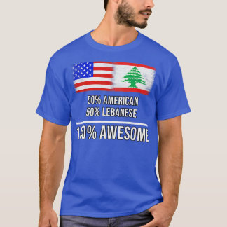 50 American 50 Lebanese 100 Awesome Gift for Leban T-Shirt