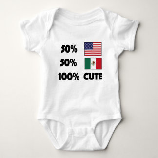 50% American 50% Mexican 100% Cute Baby USA Mexico Baby Bodysuit