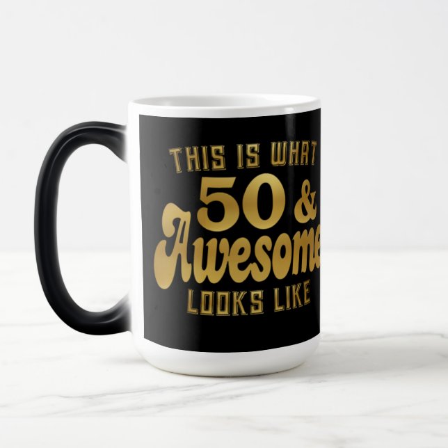 50 and Awesome Morphing Mug (Left)