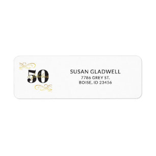 50 and Fab 50th Birthday Return Address Label