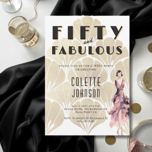 50 and Fabulous 1920s Birthday Invitation