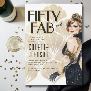 50 and Fabulous 1920s Birthday Invitation