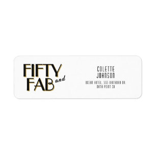 50 and Fabulous 1920s Birthday  Return Address Label