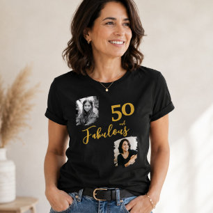 50 and Fabulous 2 Photo 50th Birthday Tri-Blend Shirt