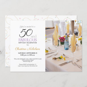 50 and Fabulous 50th Birthday Custom Photo Invitation