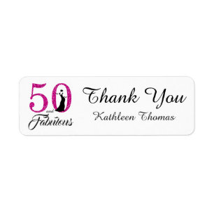 50 and Fabulous 50th Birthday Custom Thank You Return Address Label