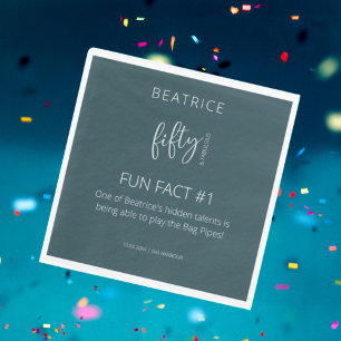 50 and Fabulous 50th Birthday Fun Fact  Napkin