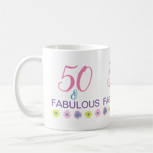 50 and Fabulous 50th Birthday Fun Purple Coffee Mug