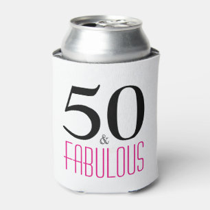 50 and Fabulous 50th Birthday Gift Can Cooler