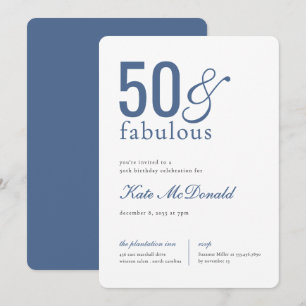 50 and Fabulous 50th Birthday Invitation