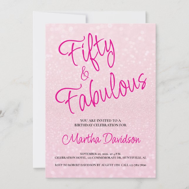 50 and Fabulous | 50th Birthday Invitation (Front)
