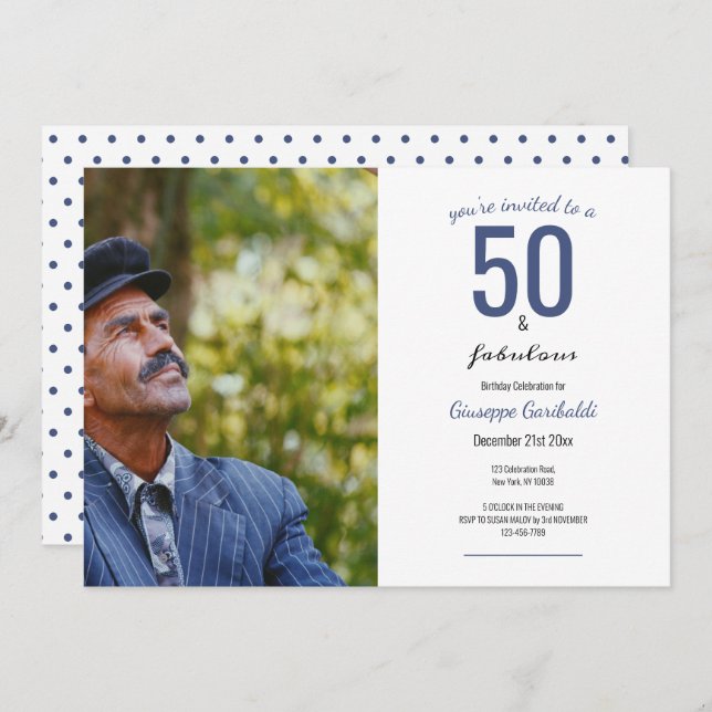 50 and Fabulous 50th Birthday Invitation (Front/Back)