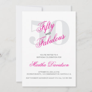 50 and Fabulous 50th Birthday Invitation