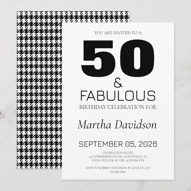 50 and Fabulous | 50th Birthday Invitation (Front/Back)