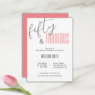 50 and Fabulous 50th Birthday Invitation