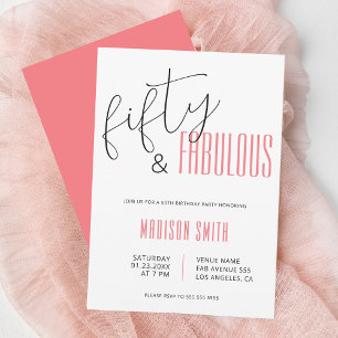 50 and Fabulous 50th Birthday Invitation