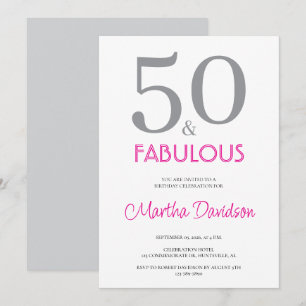 50 and Fabulous 50th Birthday Invitation