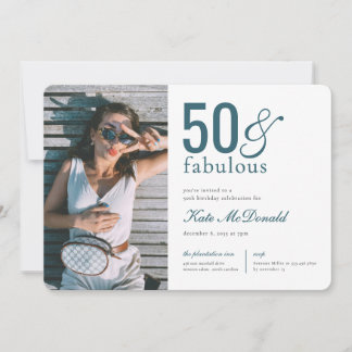 50 and Fabulous 50th Birthday Invitation