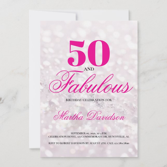 50 and Fabulous | 50th Birthday Invitation (Front)