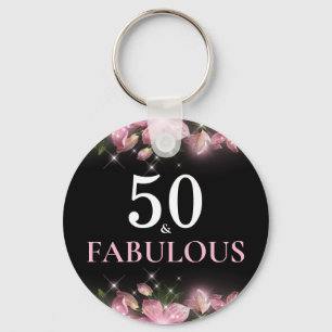 50 and Fabulous 50th Birthday Keepsake Keychain